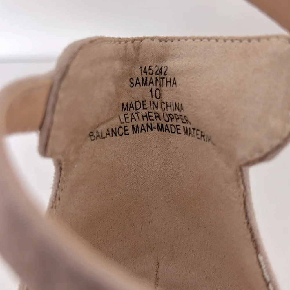 Michael Kors Heels 10 Samantha Nude Suede Ankle Strap Quiet Luxury Romantic Glam - Picture 13 of 13